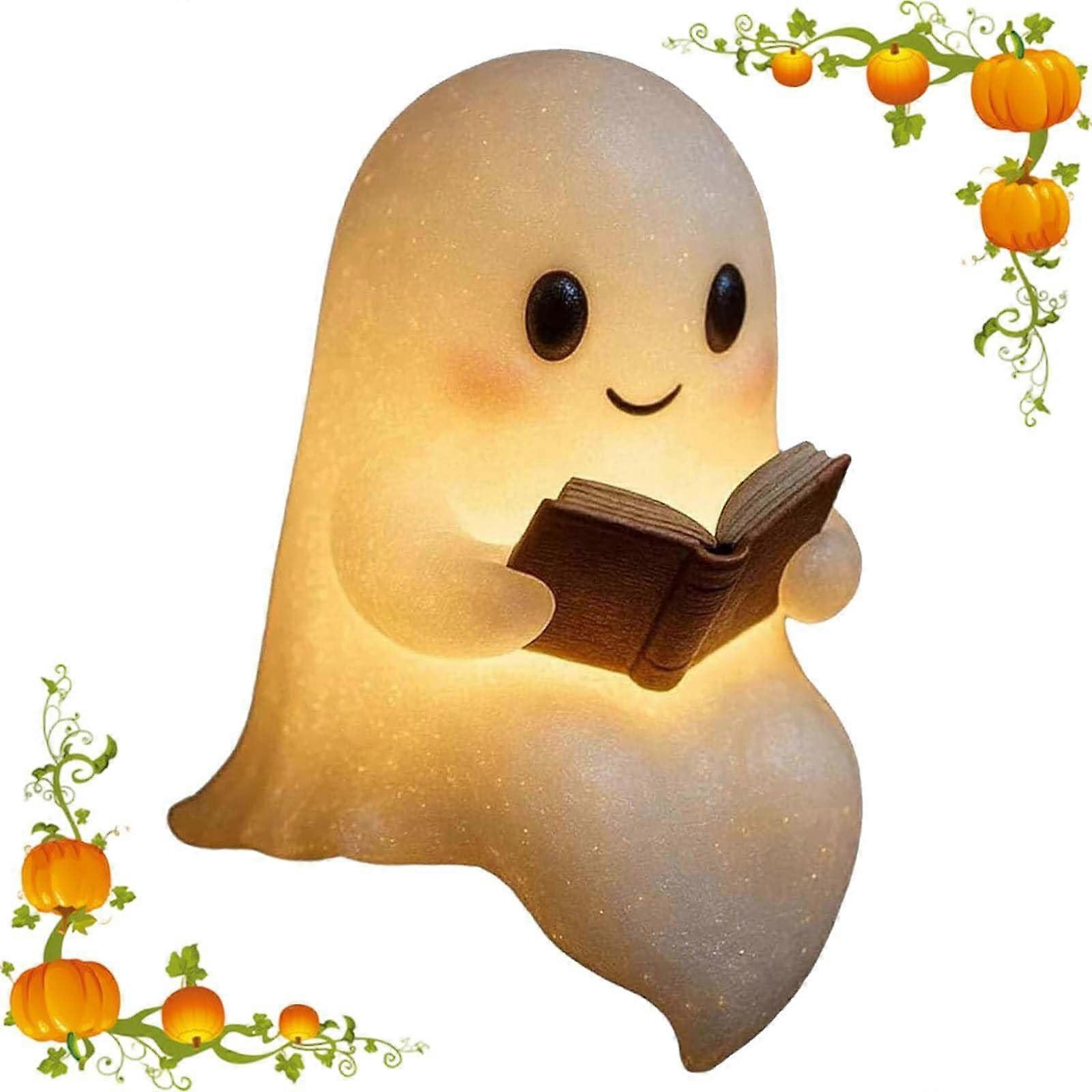Ghost Reading Book Lamp 3D LED Night Lights Cute Halloween Ghost Lamp Big 1PC