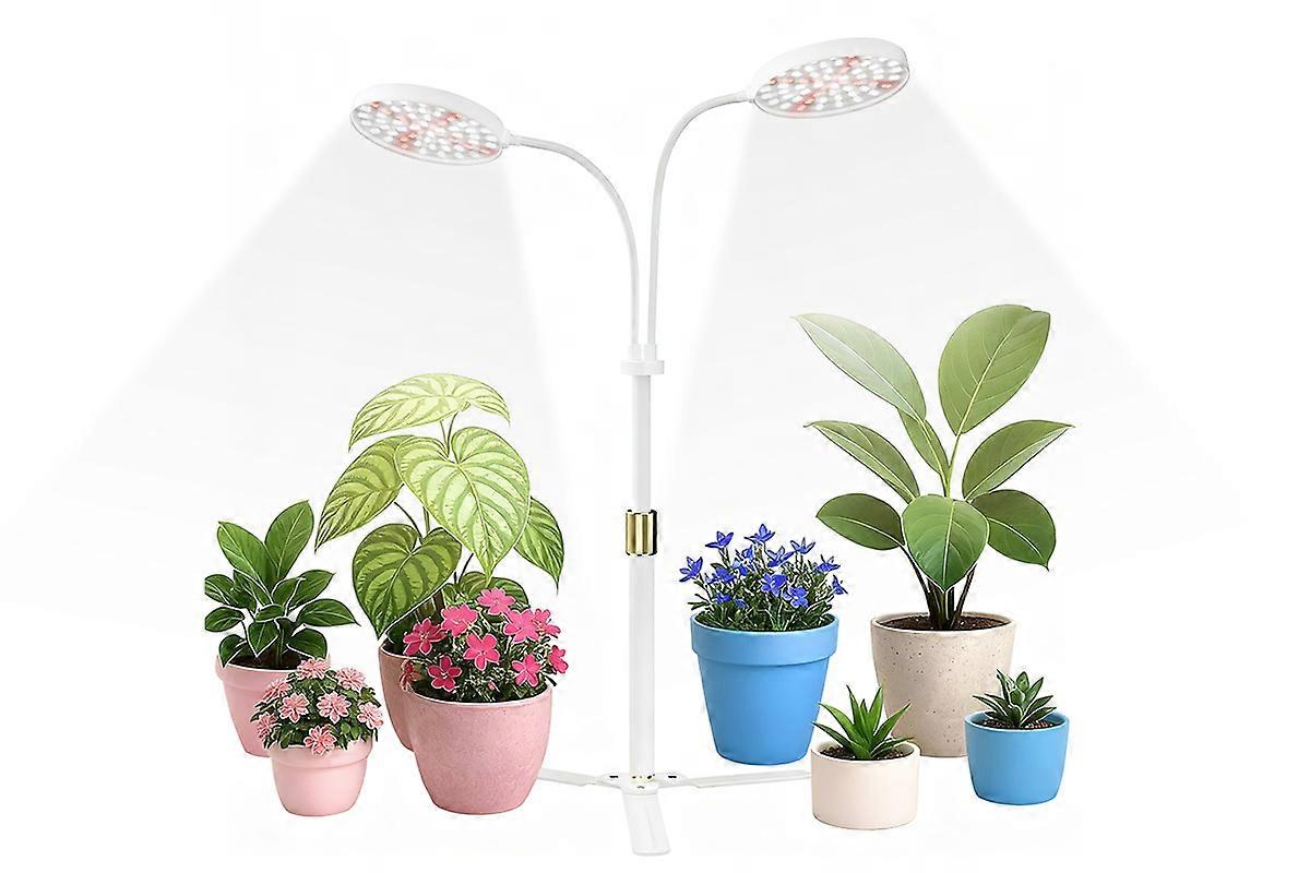 LED Grow Light Dual Head Full Spectrum Adjustable Plant Lamp -White