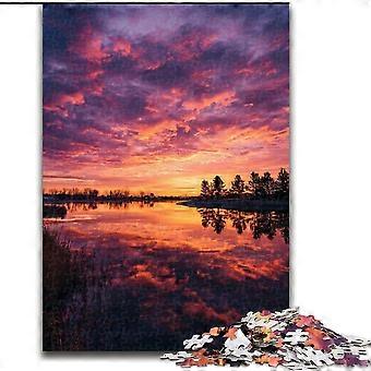 Quebra-cabeças para adolescentes, paisagem do pôr do sol, quebra-cabeças para adultos, alívio do estresse, desafios difíceis, presentes do amigo secreto - PT 2835