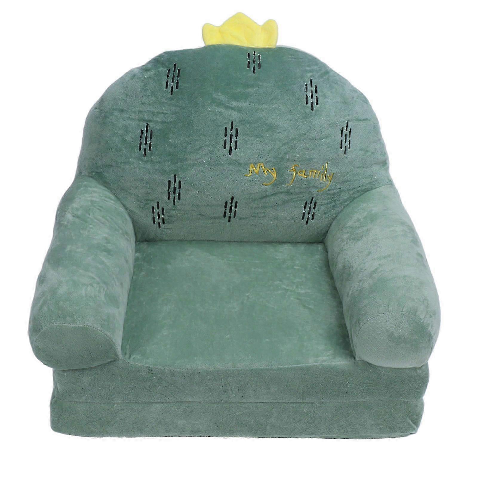 Kids Sofa Comfortable Touch Breathable Foldable Easy to Clean Cactus Toddler Sofa Lounger for Living Room Two Layers