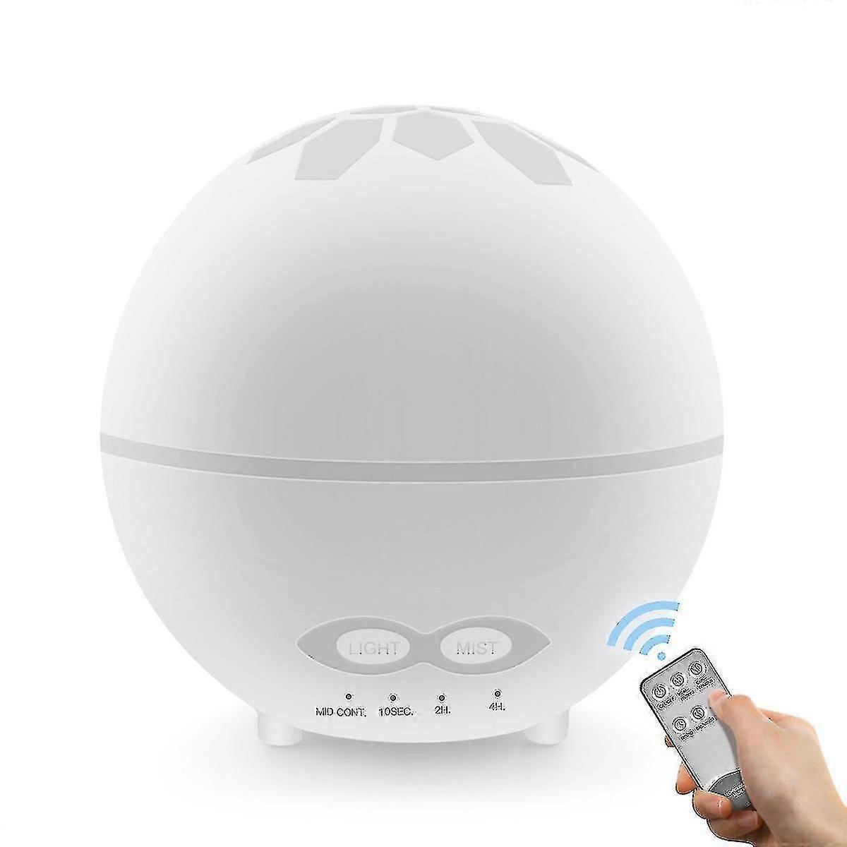 400ml Mini Humidifier Colorful Light Essential Oil Diffuser With Remote Control - White