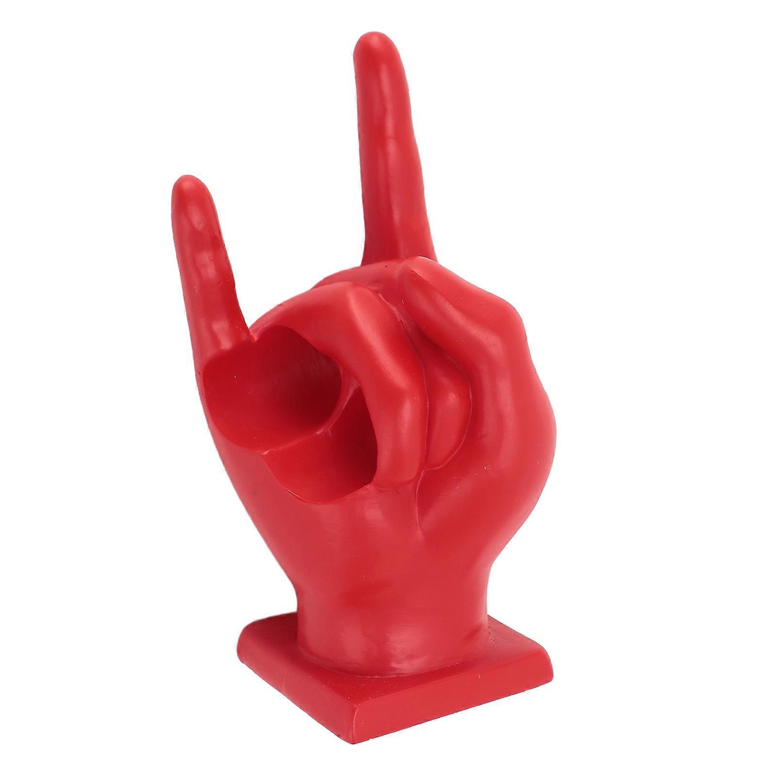 Drum Stick Display Stand Multipurpose Resin Innovative Modern Stylish Rock Hand Display Rack for Home Decoration Red