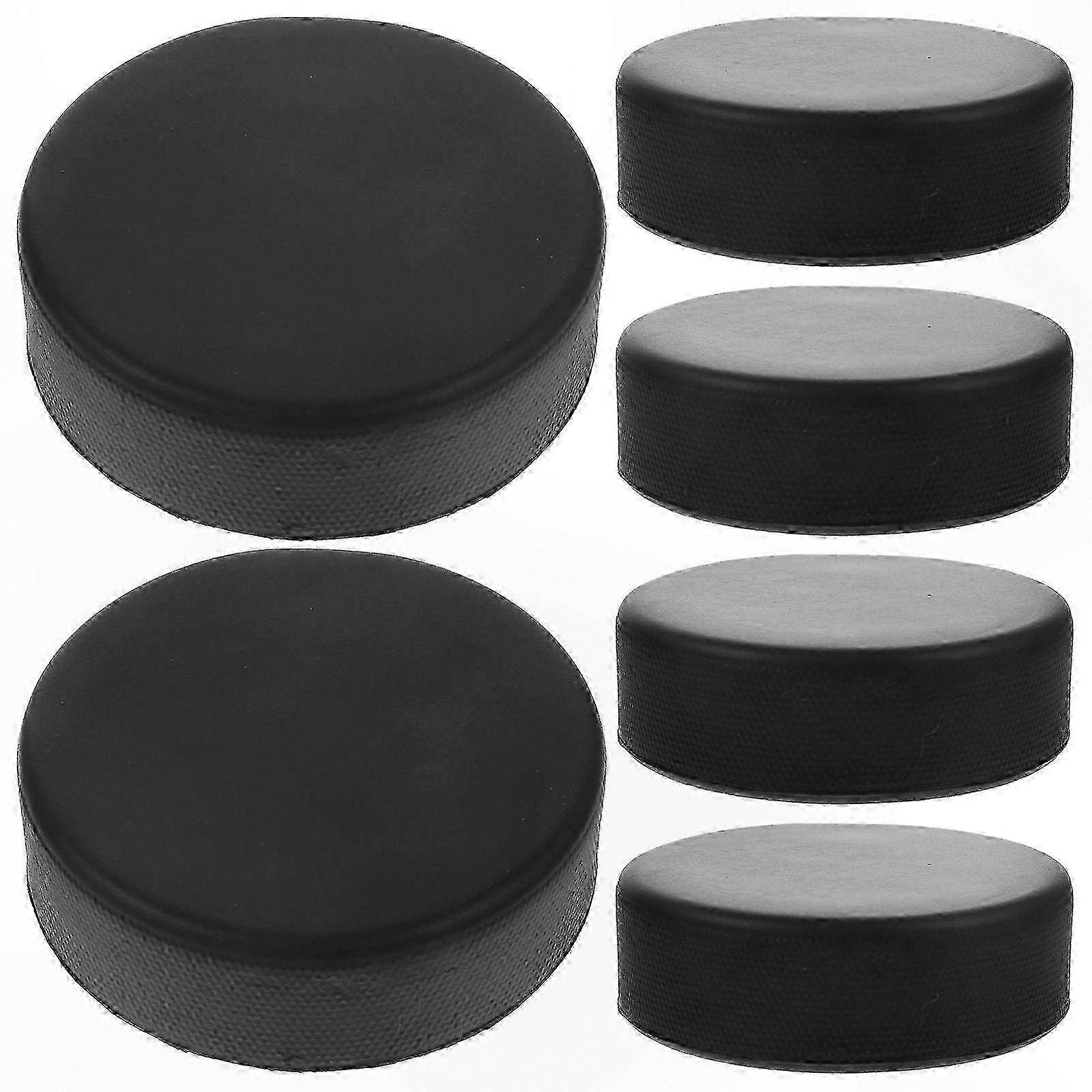 Pacote com 6 discos de hóquei no gelo duráveis para prática e treinamento