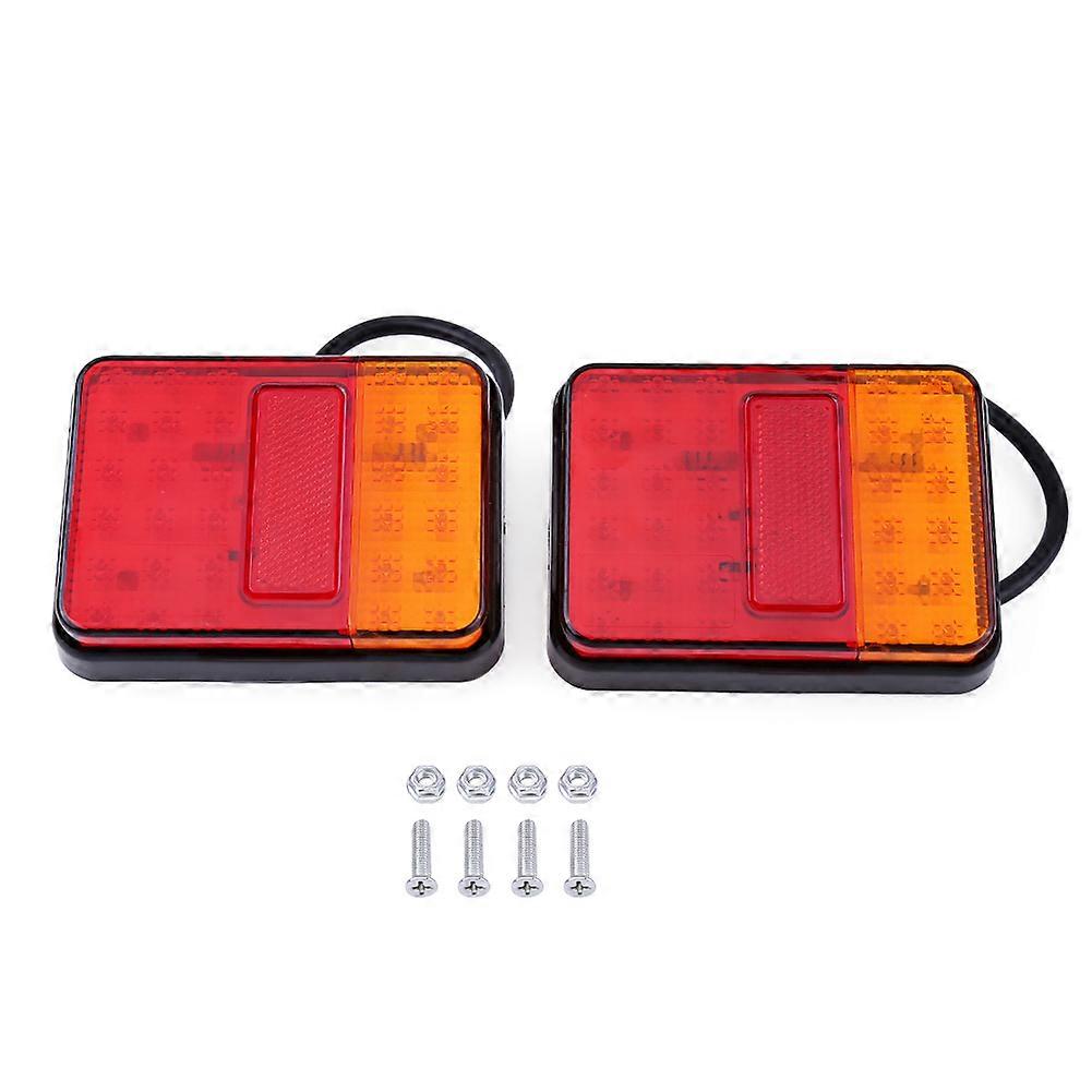 30 LED warning lights for trailer 12V red & amber rear lamp pair