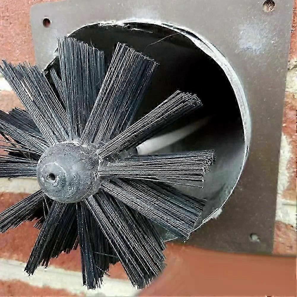 100/150mm Chimney & Dryer Vent Cleaner Kit with Flexible Rods & Drill Attachment - M8 Thread Brushes_yyc