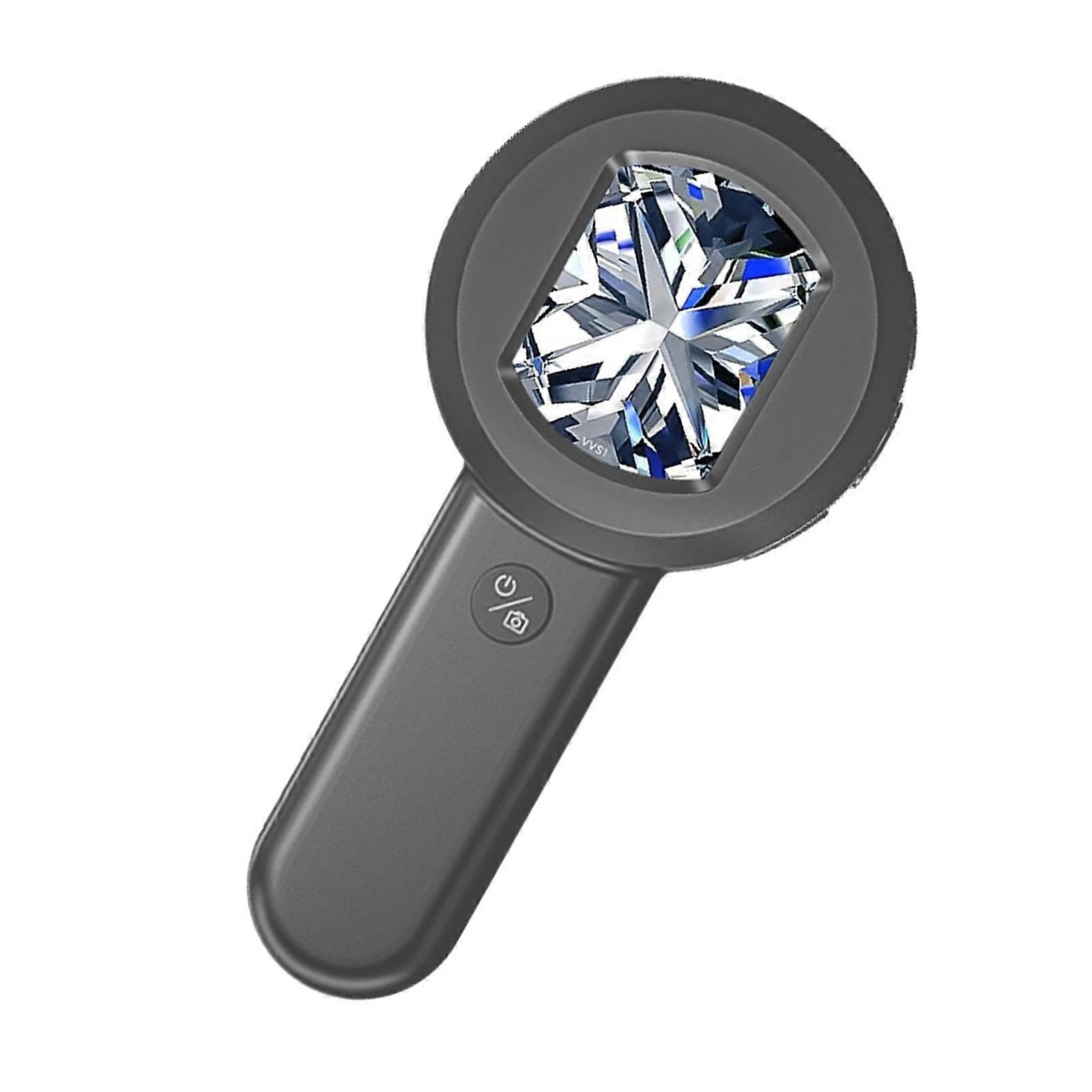 Adjustable Brightness Magnifier Tool With Double Light Mode Realtime Imaging For Detailed Coin Fronts Inspection  Grey