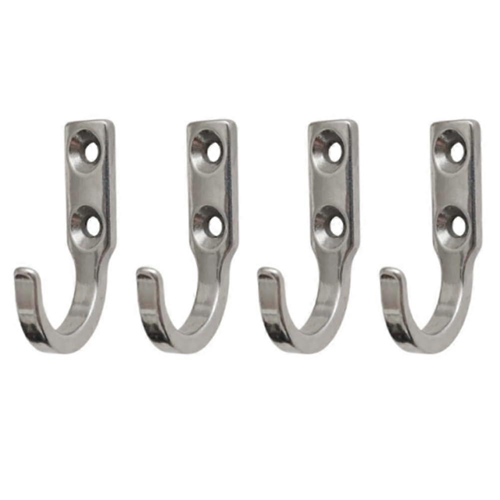 Stainless Steel Hooks 4 Pack Solid Single Coat Hook Wall Mount