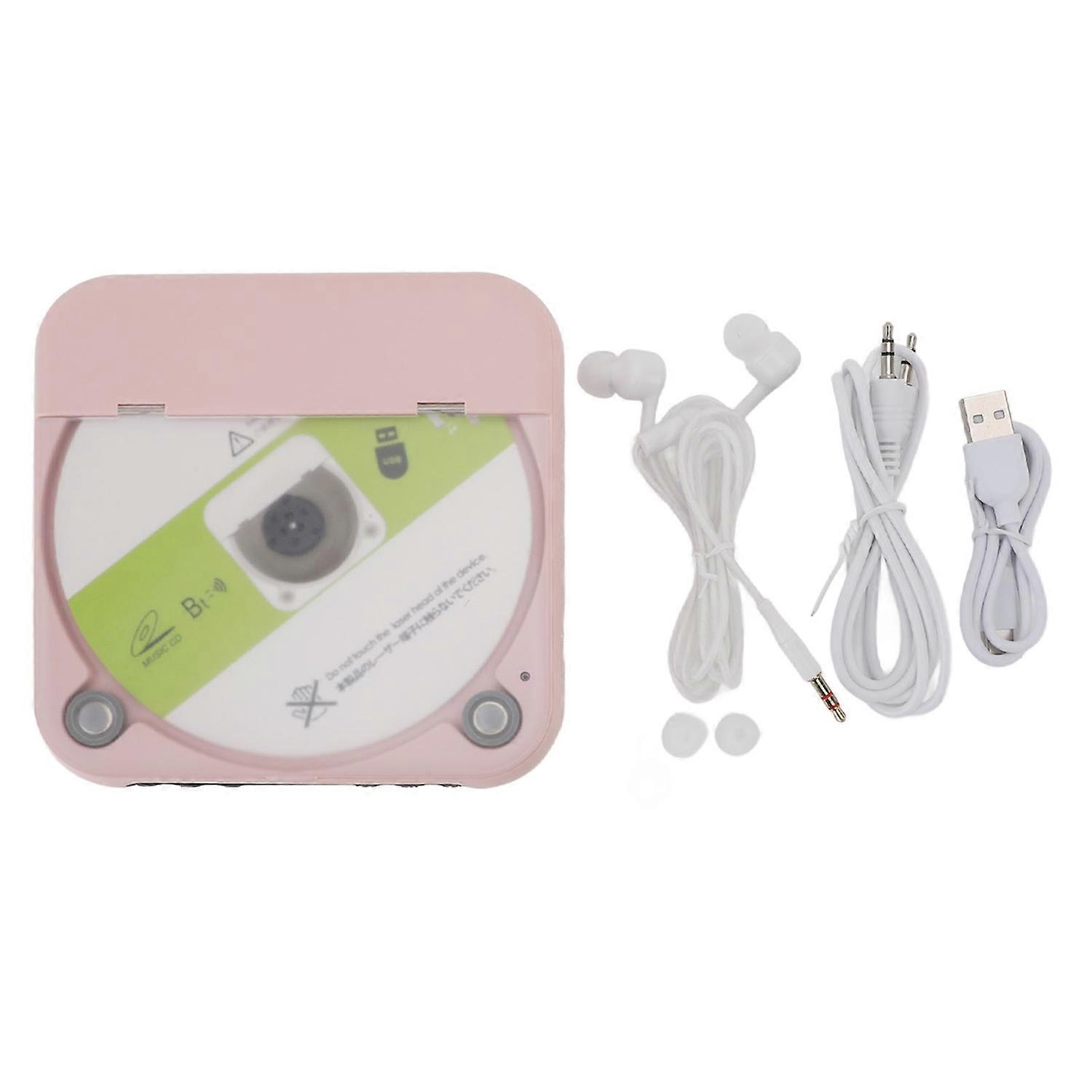 Portable CD Player with Earphones Support CD USB AUX Input Rechargeable Bluetooth Music Player for H