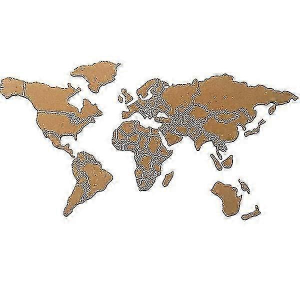 1 Set Self-Adhesive World Map Cork Board Push Pin Memo Message Board Wall Decoration
