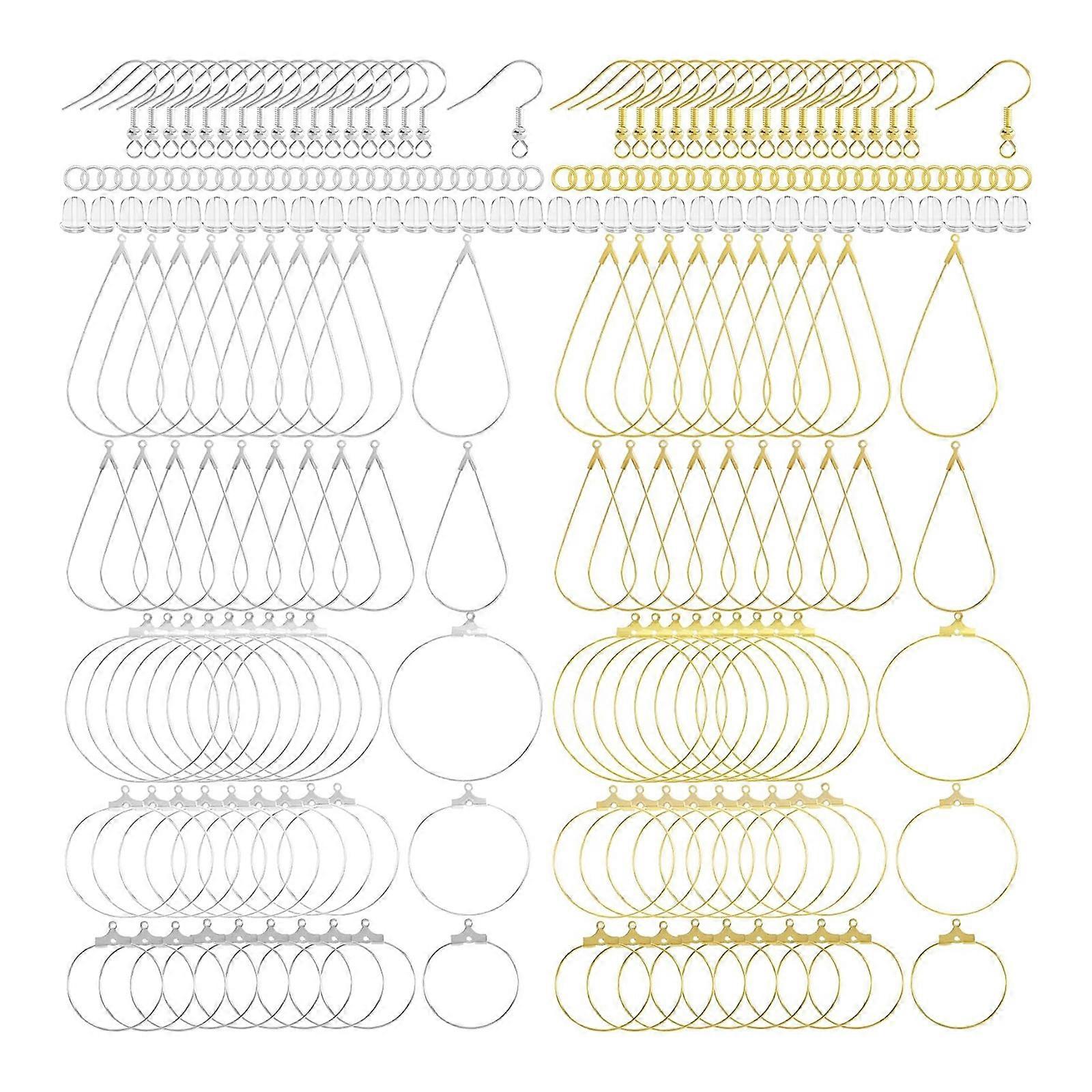 700Pcs Iron Mixture Earring Findings Assorted Dyes Ellipsoidal Drop Fasteners Stoppers for DIY Craft Projects Multicolor