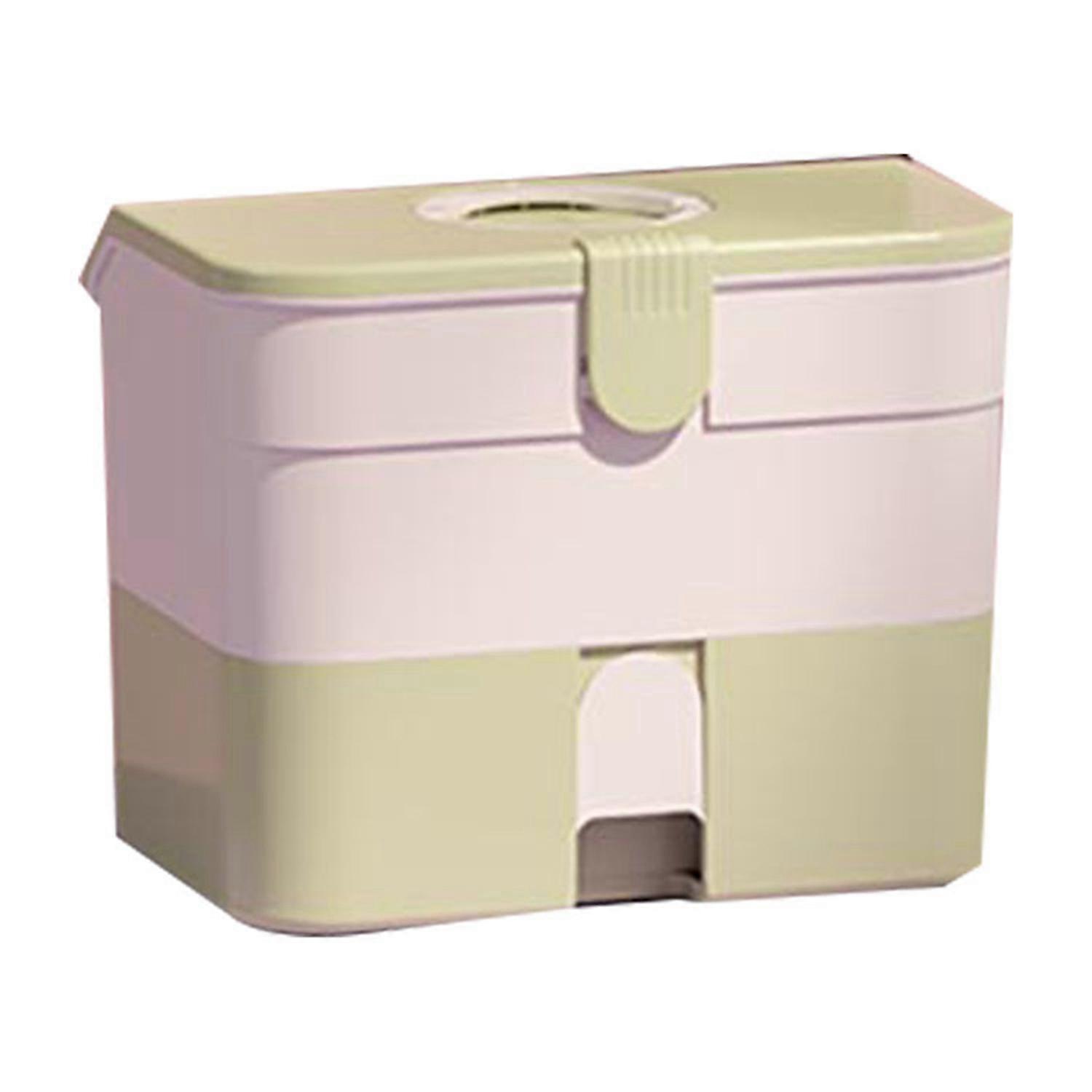 Cosmetic Storage Box 2 Layers Drawer Large Capacity Portable Makeup Storage Box with Handle for Nail
