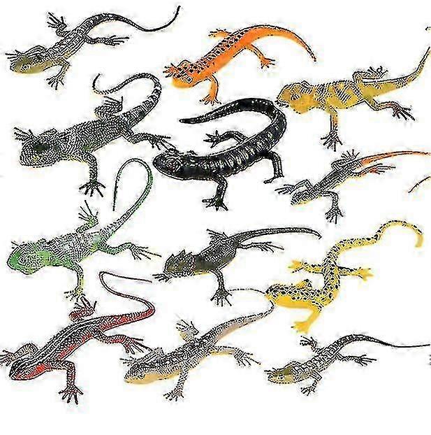 Lizard Toy Artificial Model Reptile Lizard Colorful Plastic Lizard Toys12pcs/set