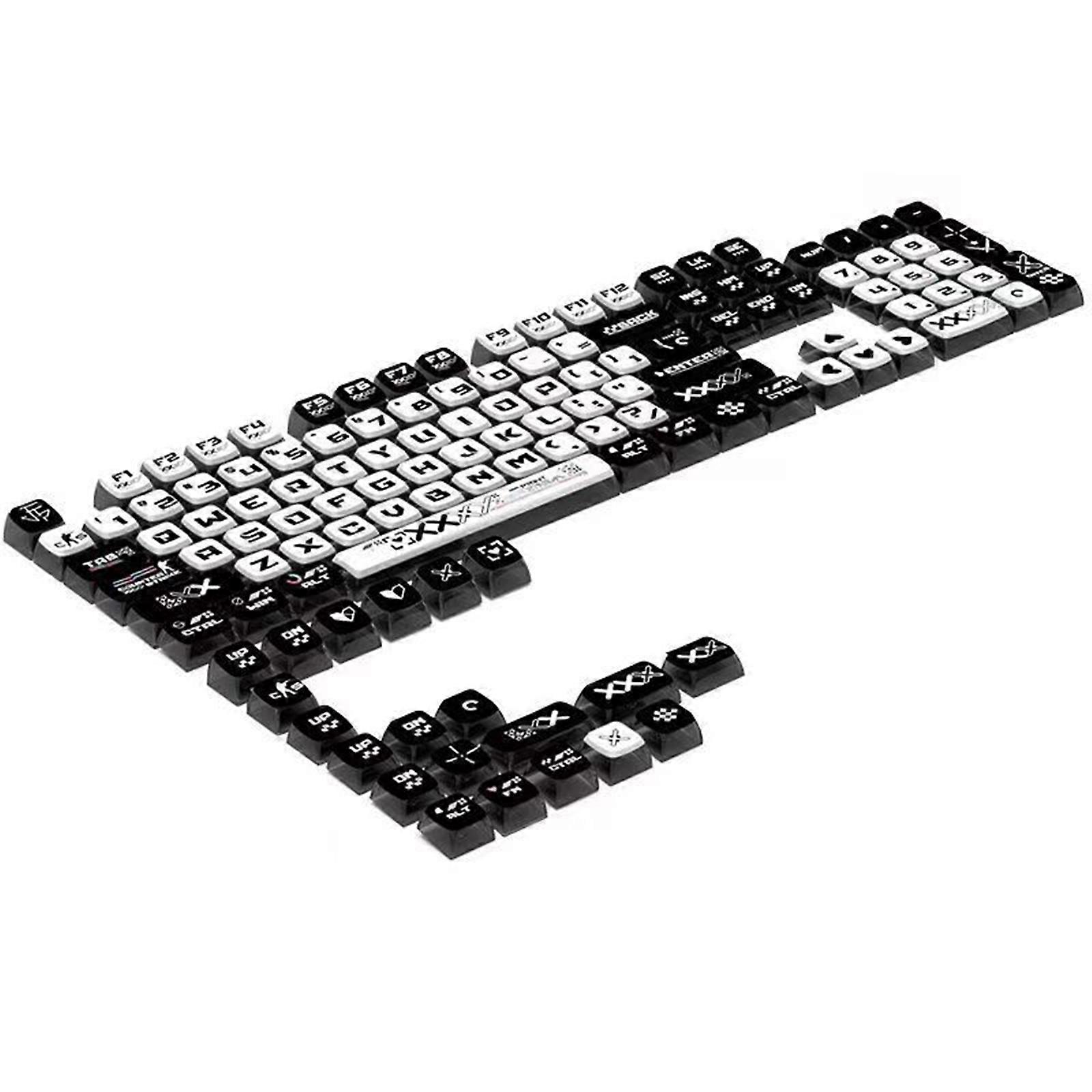 Professional PBT Keycap Set with Four Directional Light Diffusions for 61/65/68/75/81/87/98/104/108 Mechanical Keyboards Multicolor