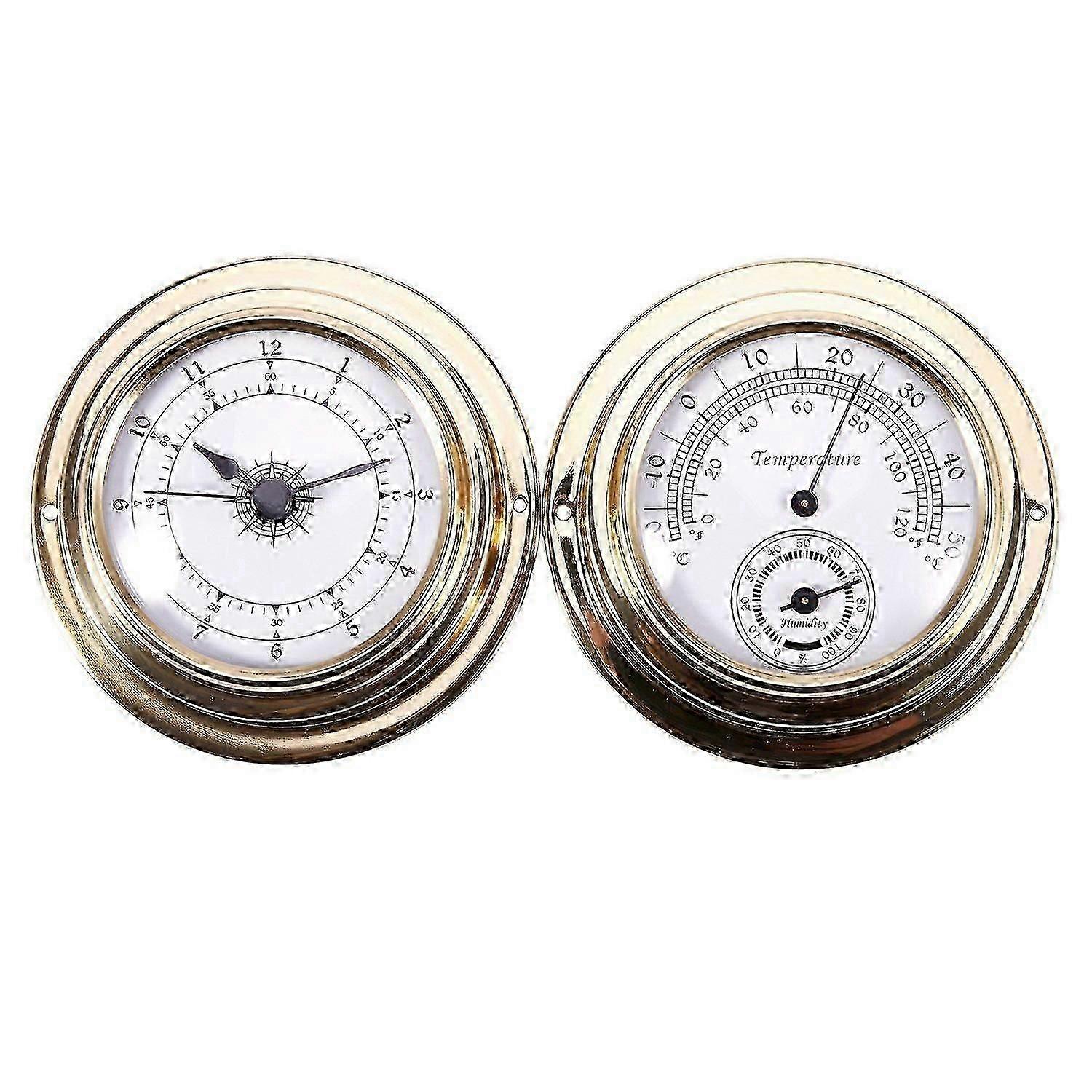 Termometer Hygrometer Barometer Klokke 2 stk. Værstasjon Måler