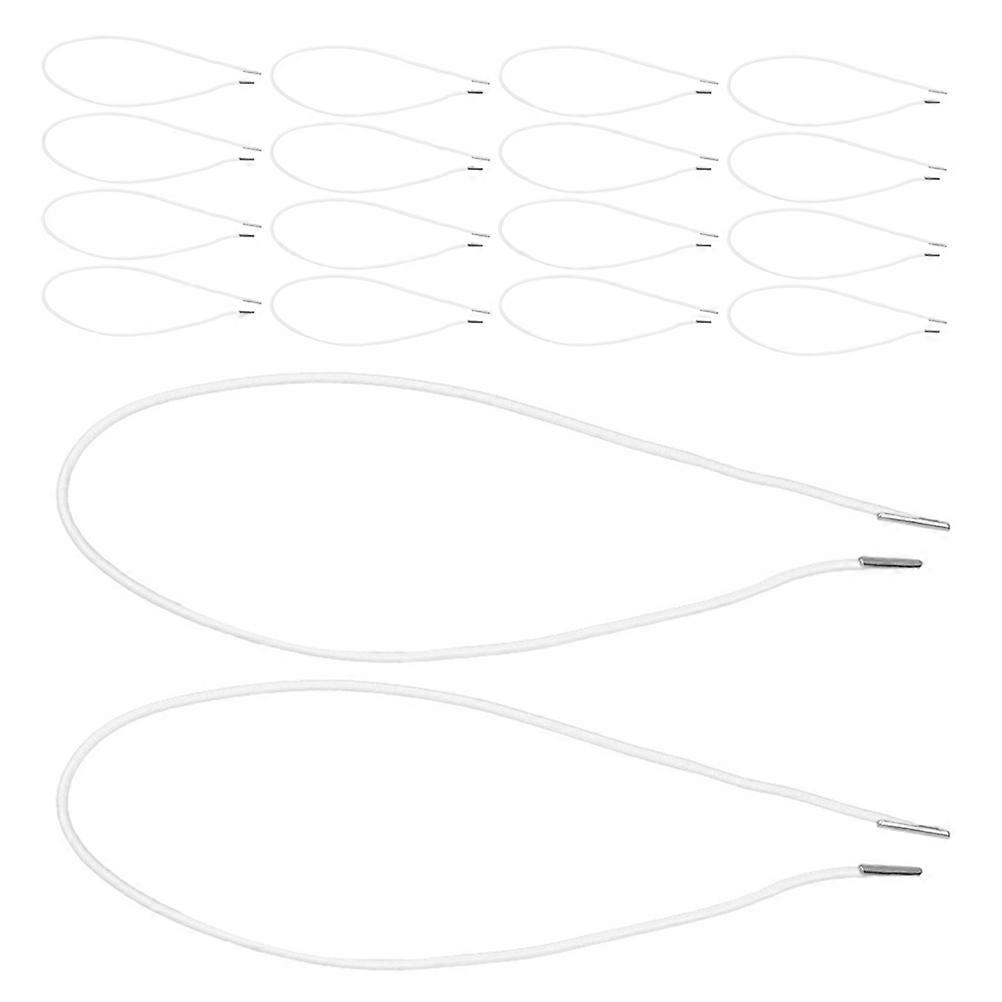 Elastic Barbed Cord for Sewing with Metal Ends 50Pcs White Stretchy String