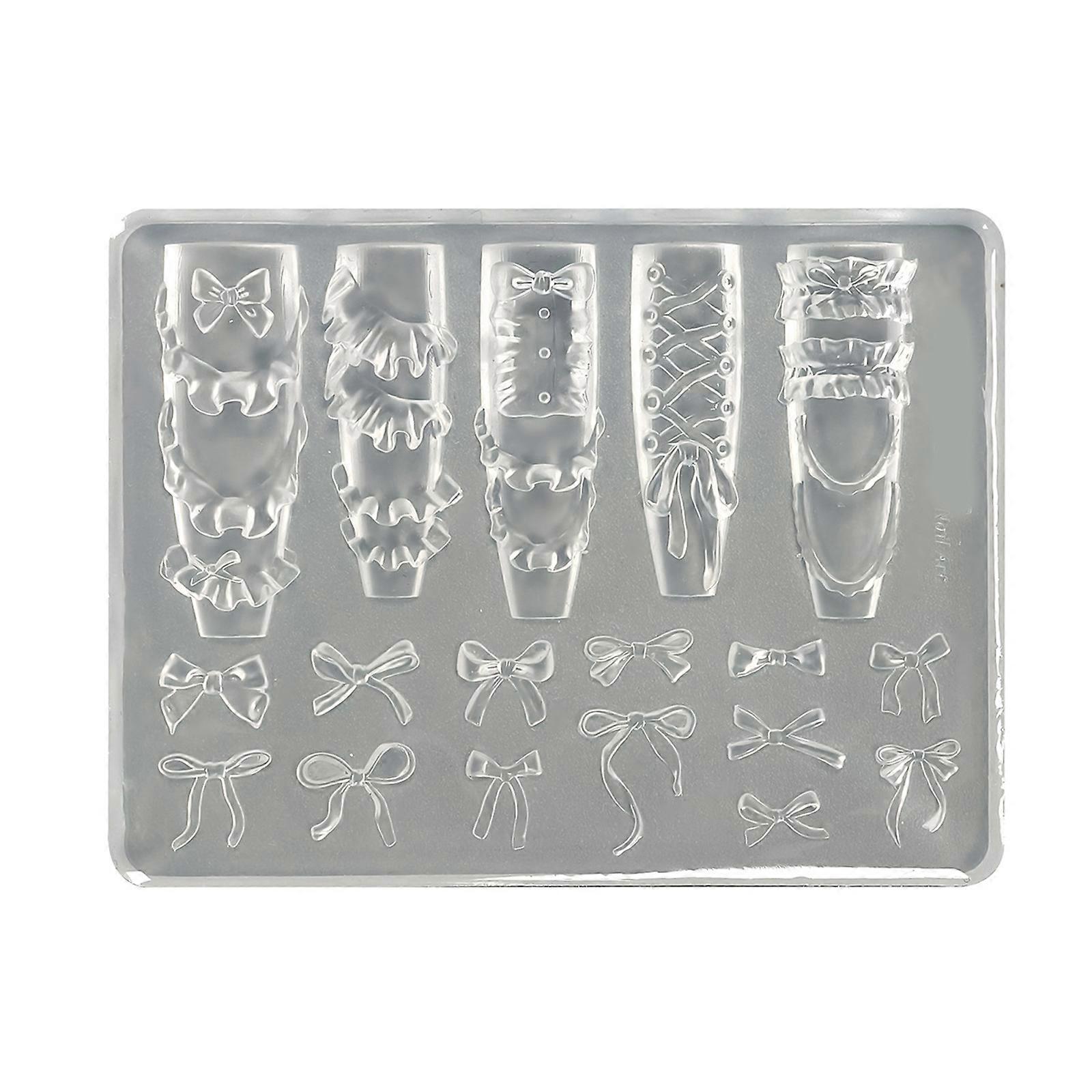 High Elastics Silicone Sculpting Mould With Pattern For Nail Art Crafting And Accessories Creation Multicolor