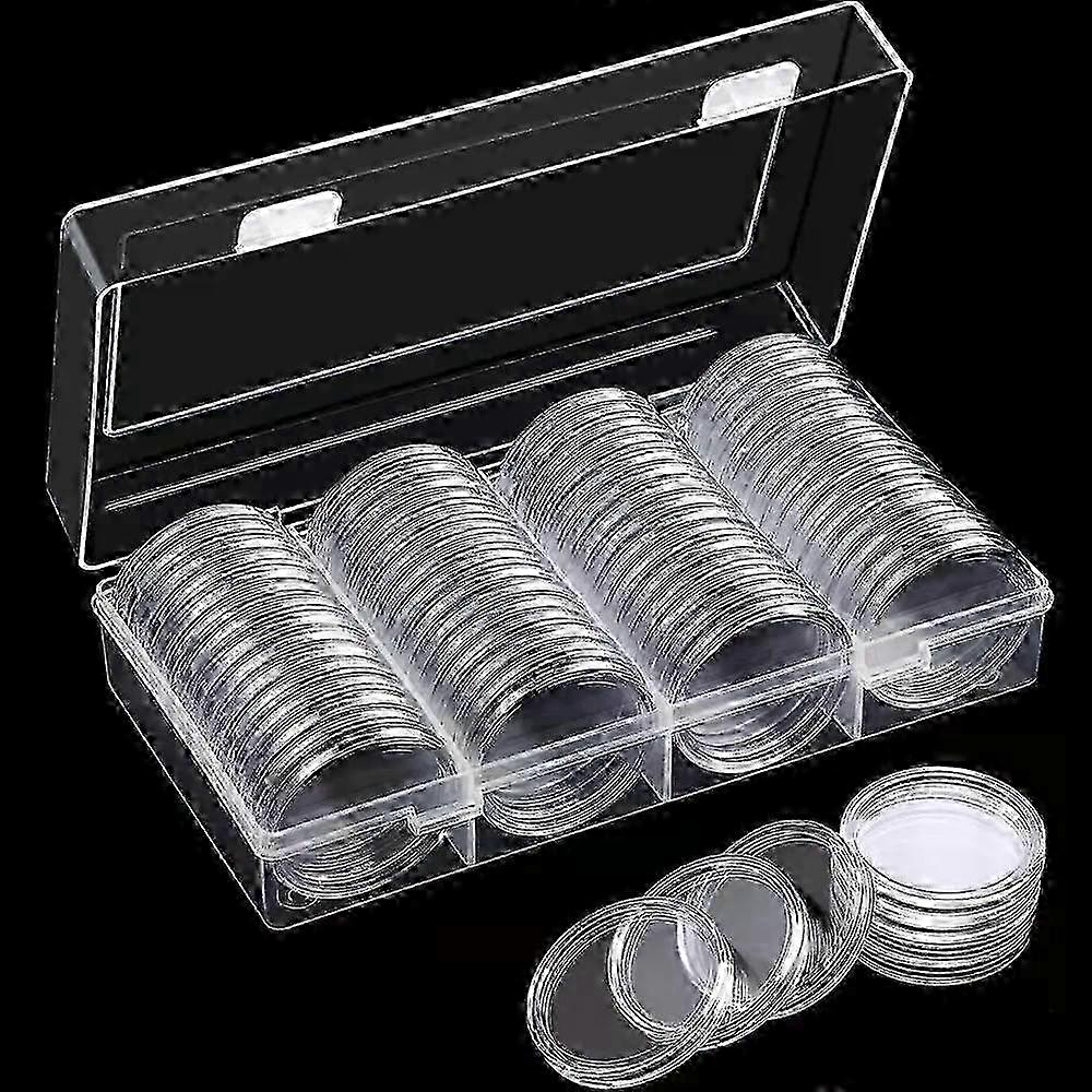 e 60Pcs 41mm Coin Capsule Medal Holder Storage Box with Organizer Case for Silver Eagle Commemorative Collecting Coin Container