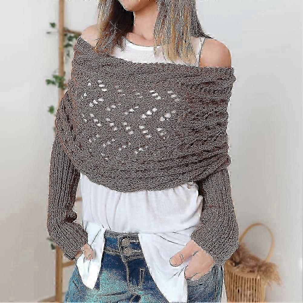 Crochet scarf pattern for stylish sleeve wrap and sweater accessory