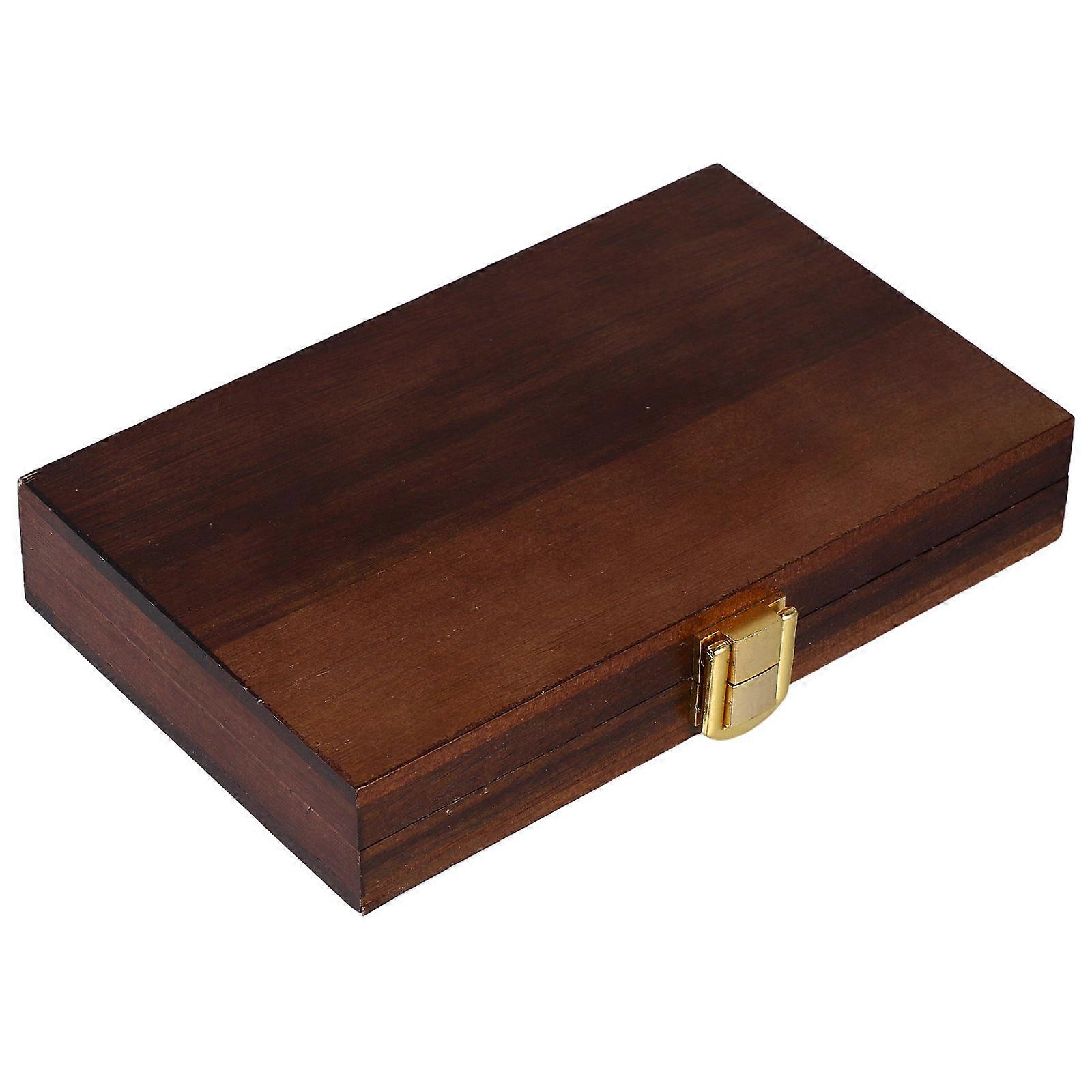 Wooden Color Palette Box Multi Compartments Independent Dividers Rectangular Shape For Studio Use Students 1Set