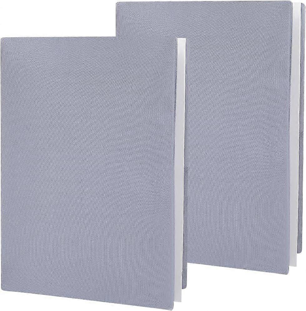 2Pcs Stretchable Book Covers Gray Book Cover 9 x 14in Notebook Wrap Sleeve Up to 9 x 11in Elastic Rectangle Cloth Protect Washable Reusable Book Sleev