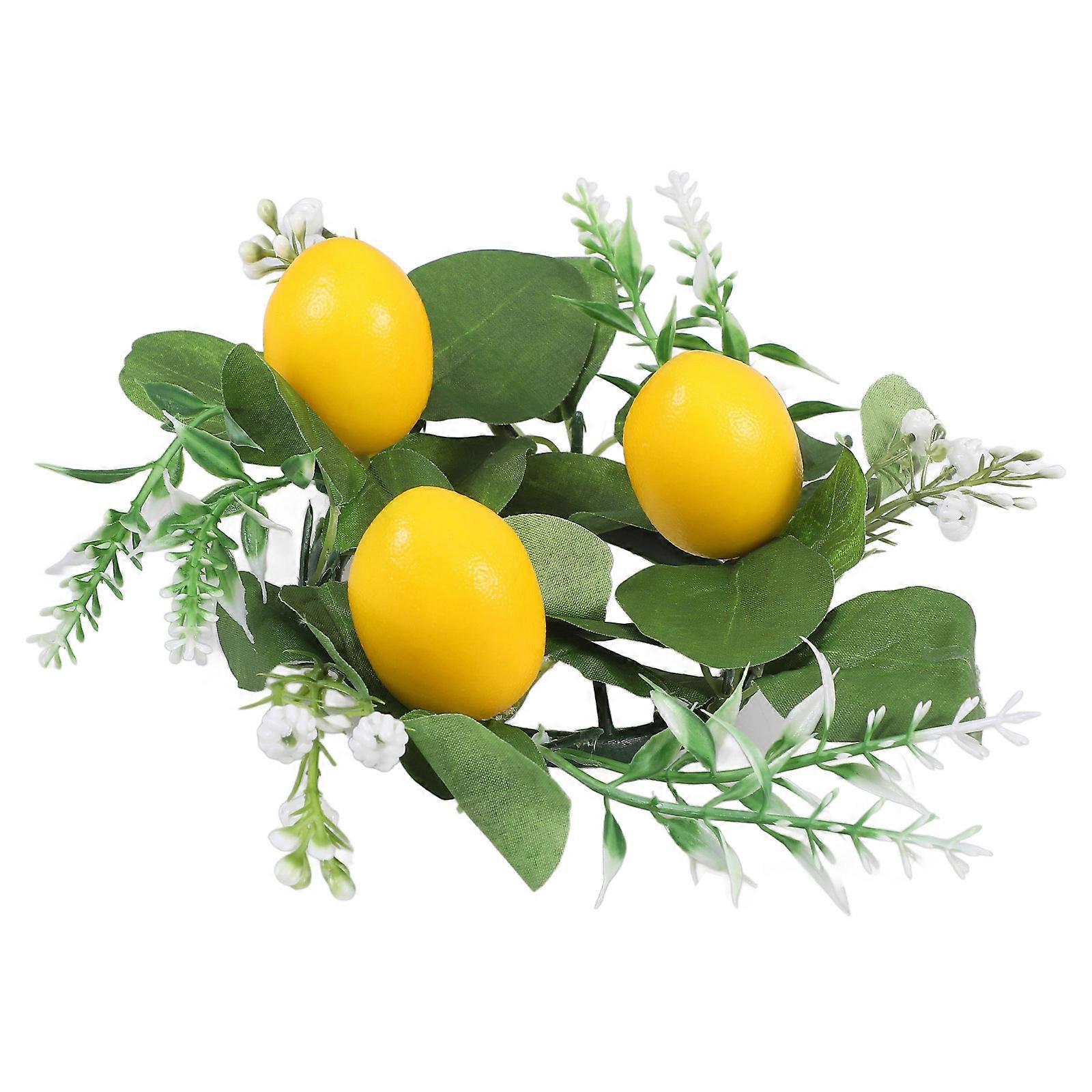 Artificial Lemon Candle Ring Candle Garland for Decoration