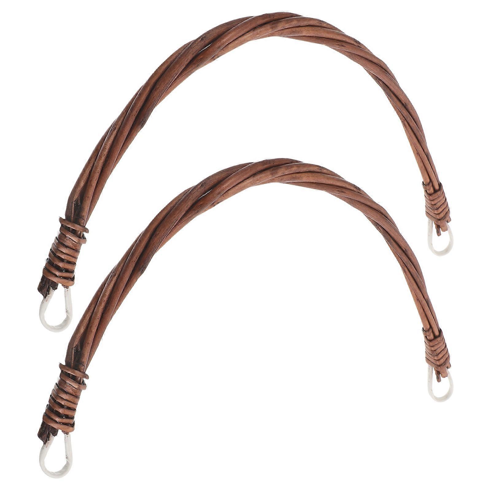 Rattan Handle Replacement for Picnic Basket Featuring Comfortable Grip 2Pcs