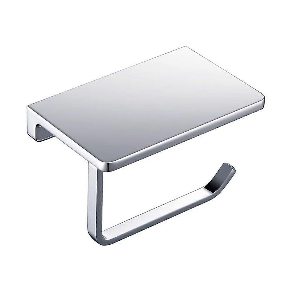 Wall Mounted Paper Towel and Toilet Paper Holder with Phone Shelf, SpaceSaving Dual Design