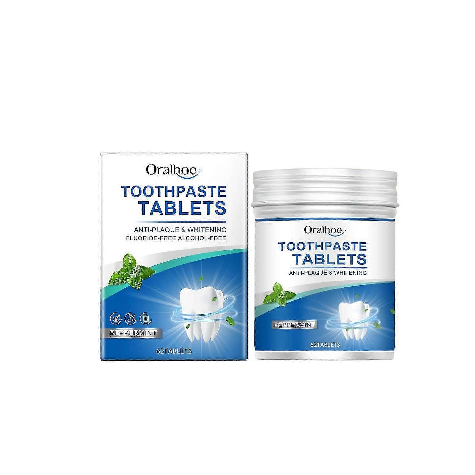 Mint Toothpaste Tablets  Natural Whitening, Fresh Breath, TravelFriendly, Easy to Use (62pcs)