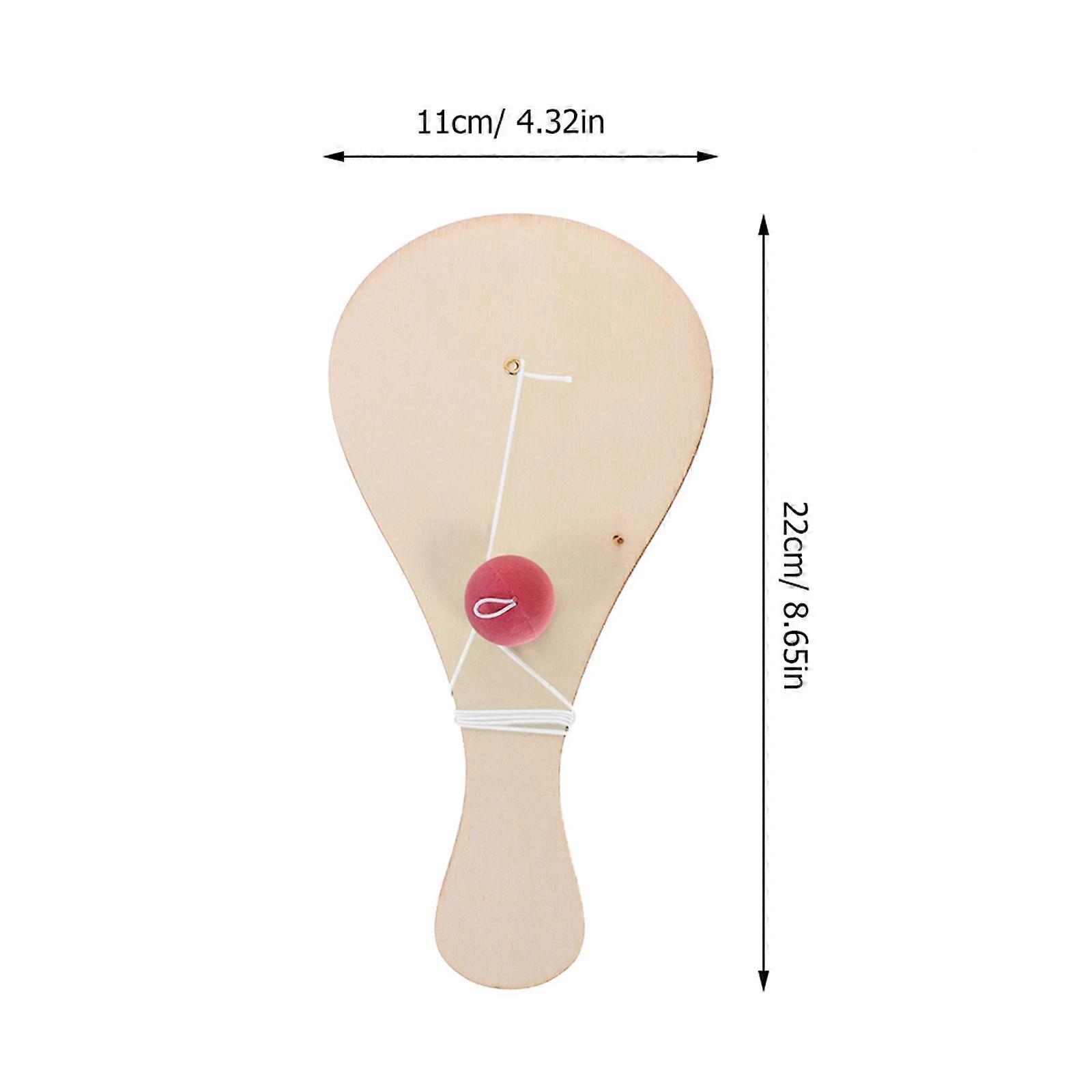 12pcs Hand-Painted Wooden Paddle Ball Set for Kids DIY Graffiti and Coloring Fun Paddle with String Ball Unfinished Blank Wooden Paddle Toy