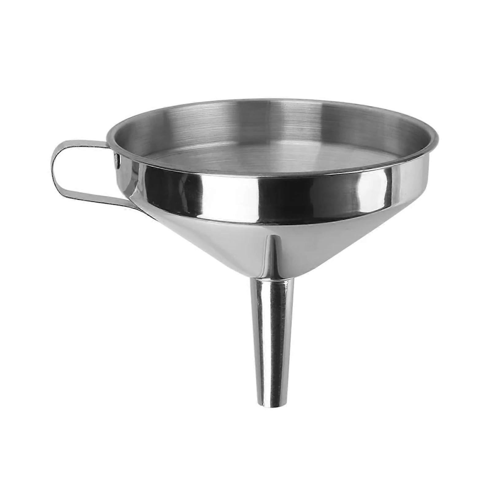 Stainless Steel Wide Mouth Funnel with Handle and Detachable Filter for Canning Liquids and Solids