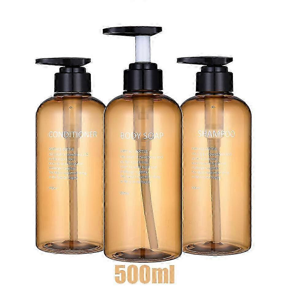 Soap Bottle Dispenser for Printed Shower Pump Refillable Shampoo Conditioner Set