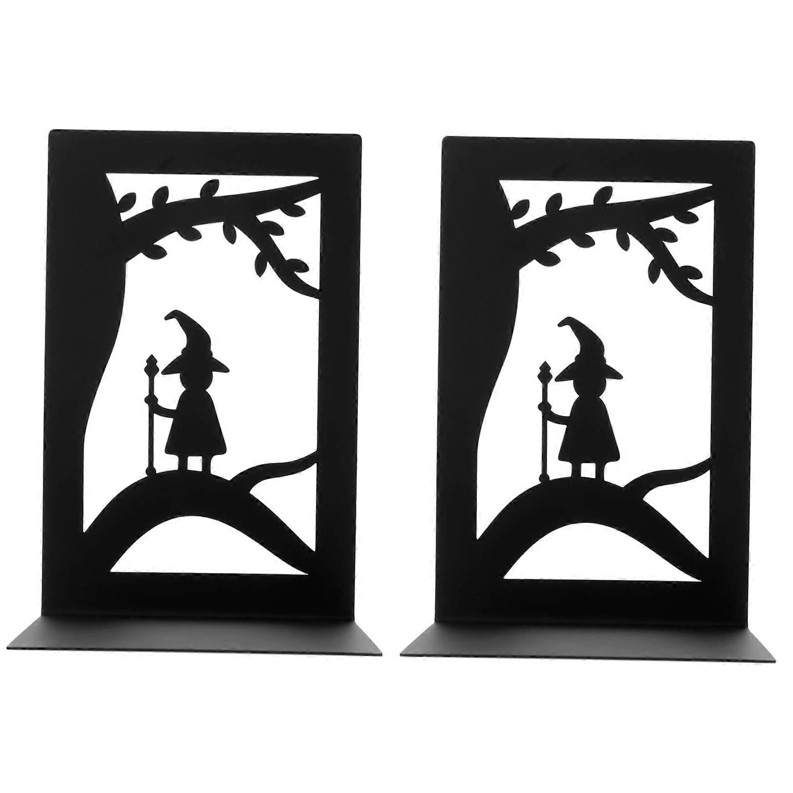 2 Pcs Durable Iron Bookends SpaceSaving Minimalist Book Organizer for Home Office Shelves