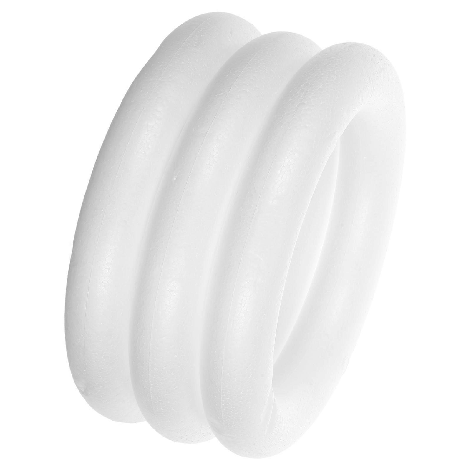 Round Foam Circles for Crafting with 3Pcs White Polystyrene Rings