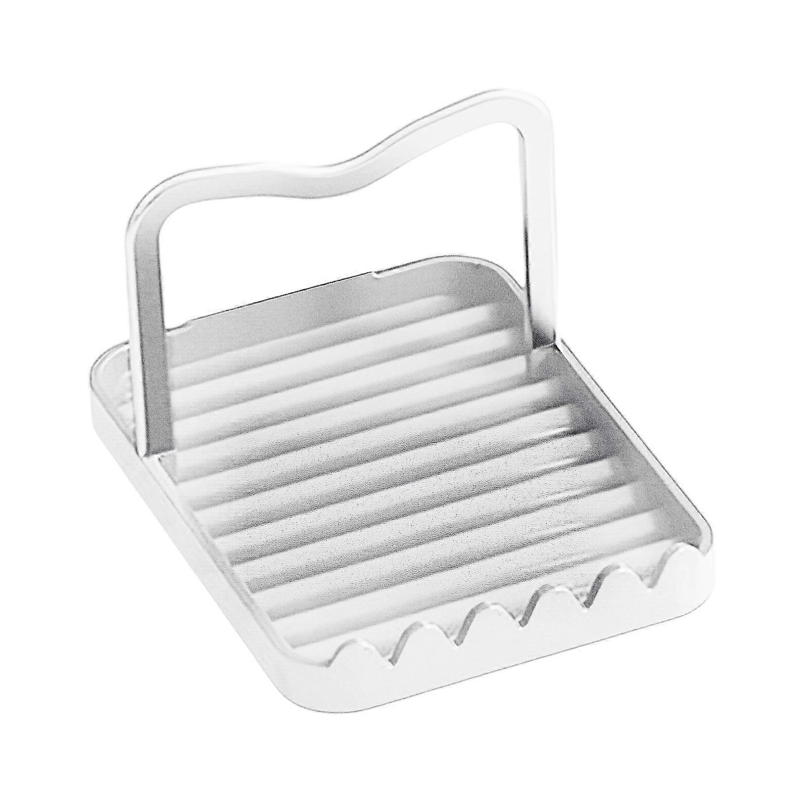 Multipurpose Kitchen Shelf For Pots Pans Cooking Tool Rust Resistant Metal Frame Vertical Organizer Spoon Rest  White