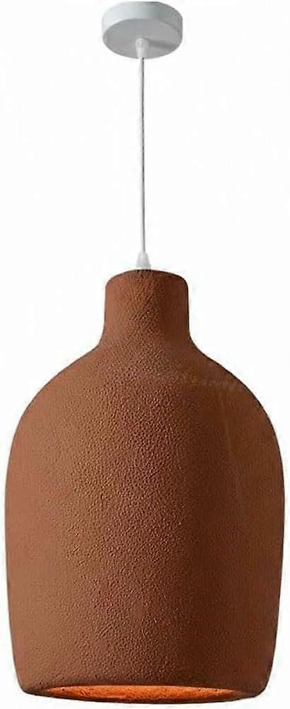 Handcrafted Terracotta Pendant Light Rustic Modern Style Adjustable Height E27 Hanging Lamp