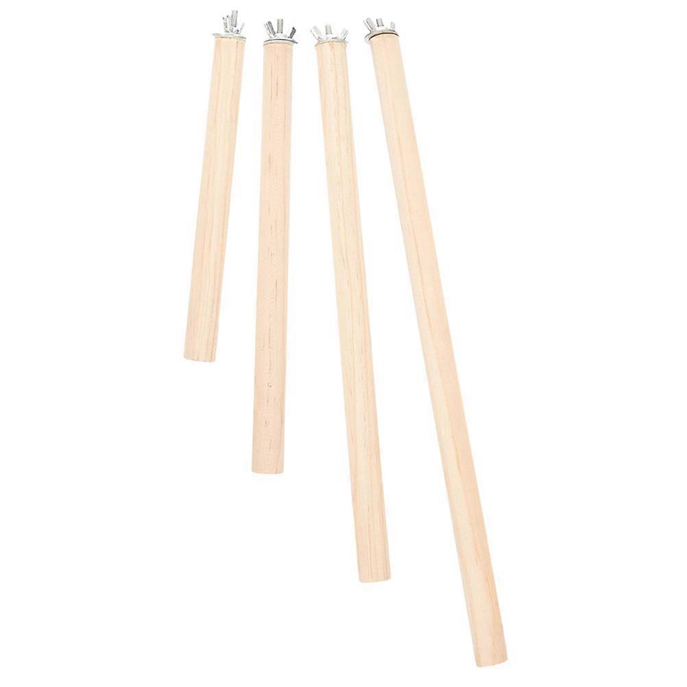 4 stk. træfuglesiddepinde til bur, nem montering til parakit, træsiddepindesæt