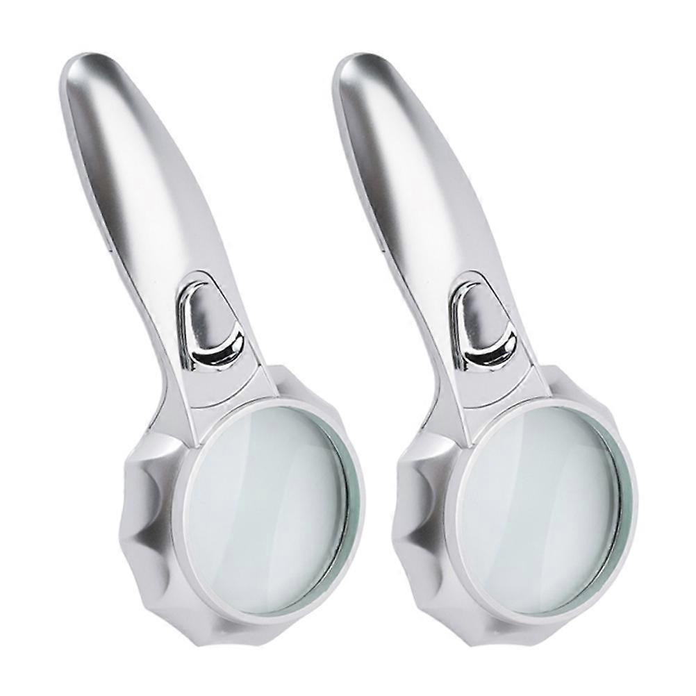 Reading Magnifier Handheld LED Magnifier for Reading with Light 4Pcs