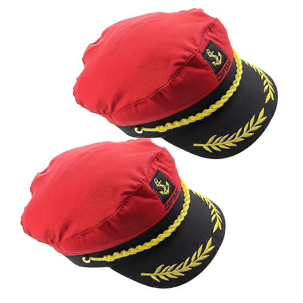 Sailor Cap Costume Accessory Nautical Celebrations Structured Design Comfortable Fit 2Pcs