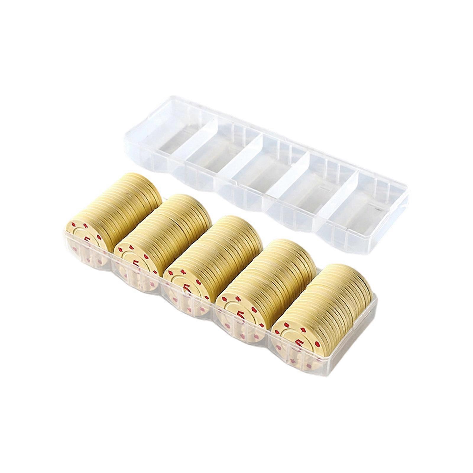 100Pcs Plastic Casinos Poker Chip Roulettes Game Bingo Chip with Value Teaching Coin Counting Counters Poker Chip Multicolor