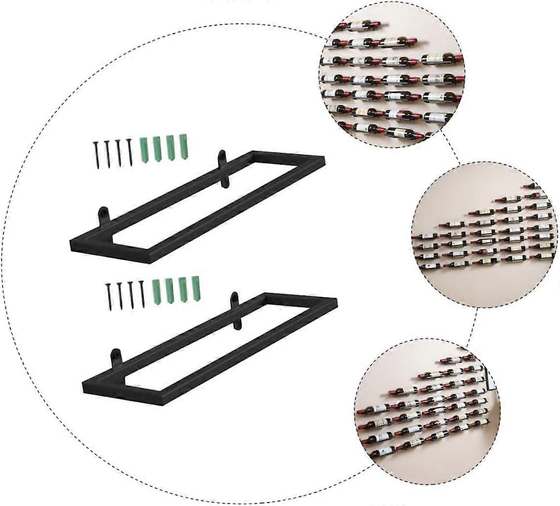 2Pcs Wall Mounted Wine Rack Rustic Iron Space Saving Bottle Holder for Home Bar Decor