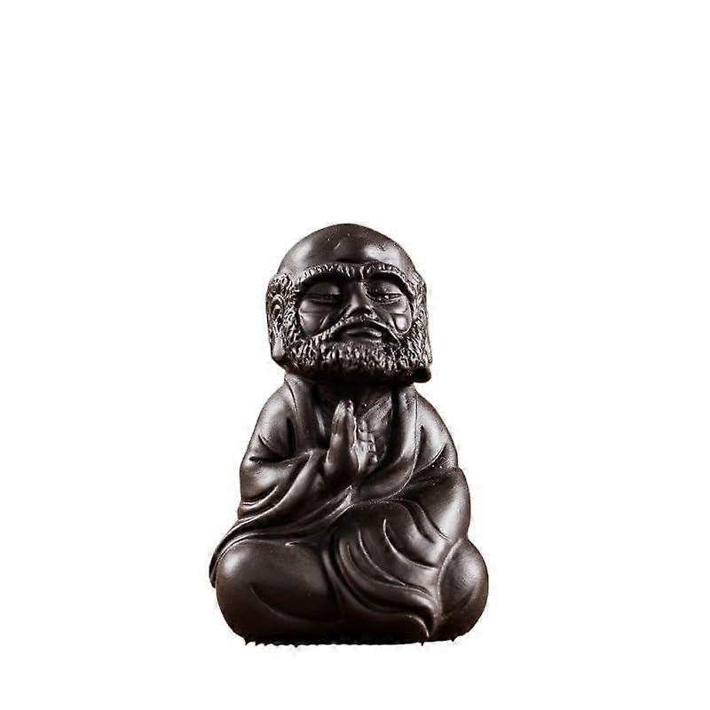 Purple Clay Tea Pet Buddha Statue for Kung Fu Tea Set Zen Table Decoration Elegant Retro Design