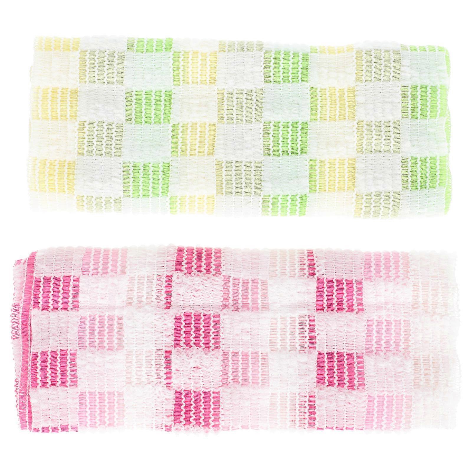 Durable Shower Towels Mesh Grid Long Strip for Bathing 6Pcs Assorted Color