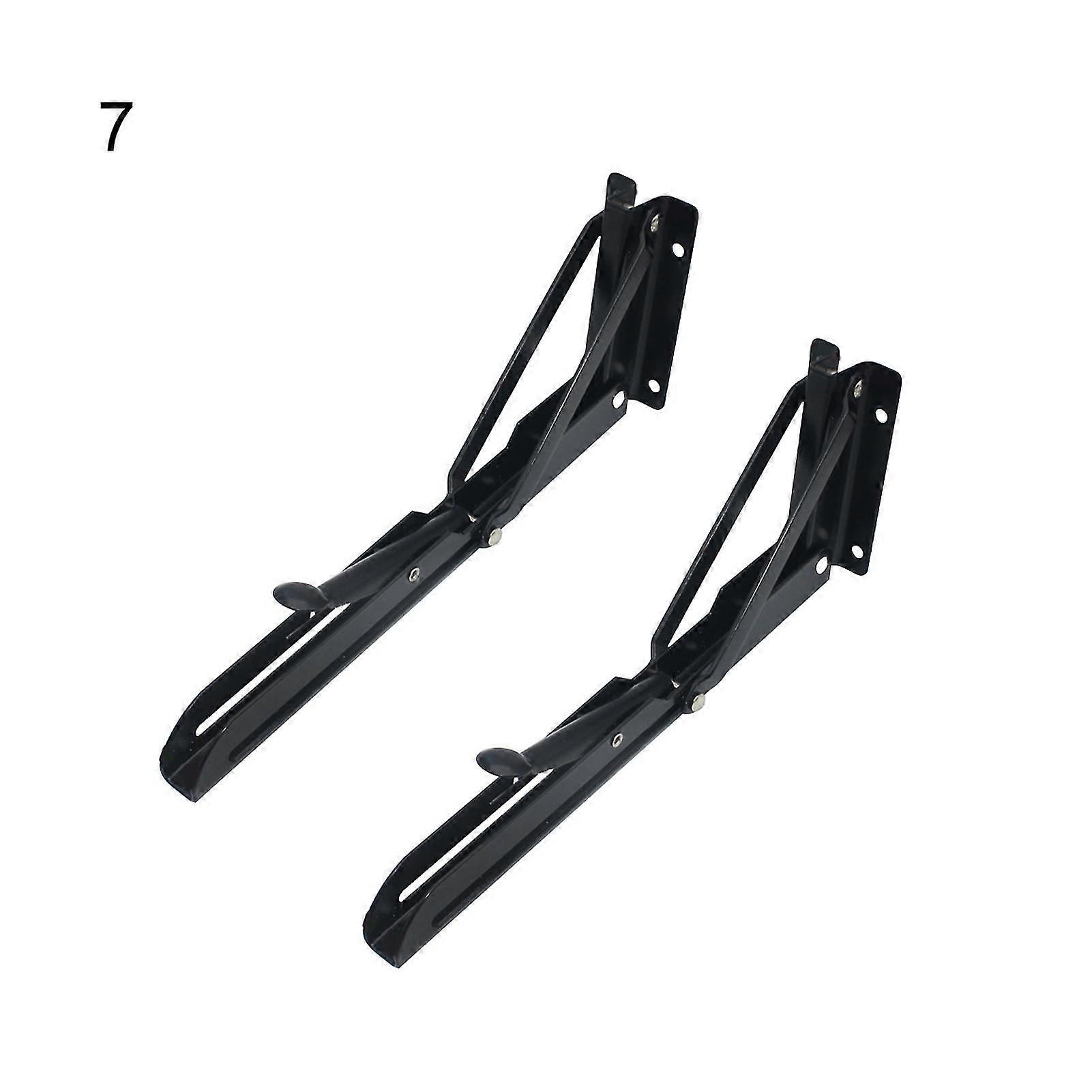 1 Pair Black Stainless Steel Triangle K-shape Wall Mount Shelf Support Brackets