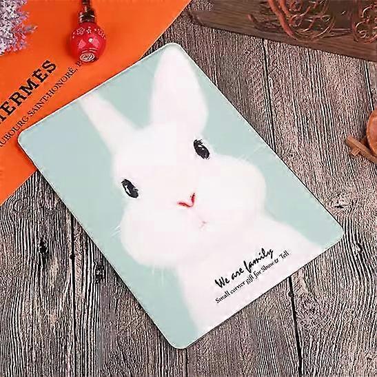 Case For Ipad 2025 11 Green Plush Rabbit Soft Ultra-thin Tri-fold Silicone