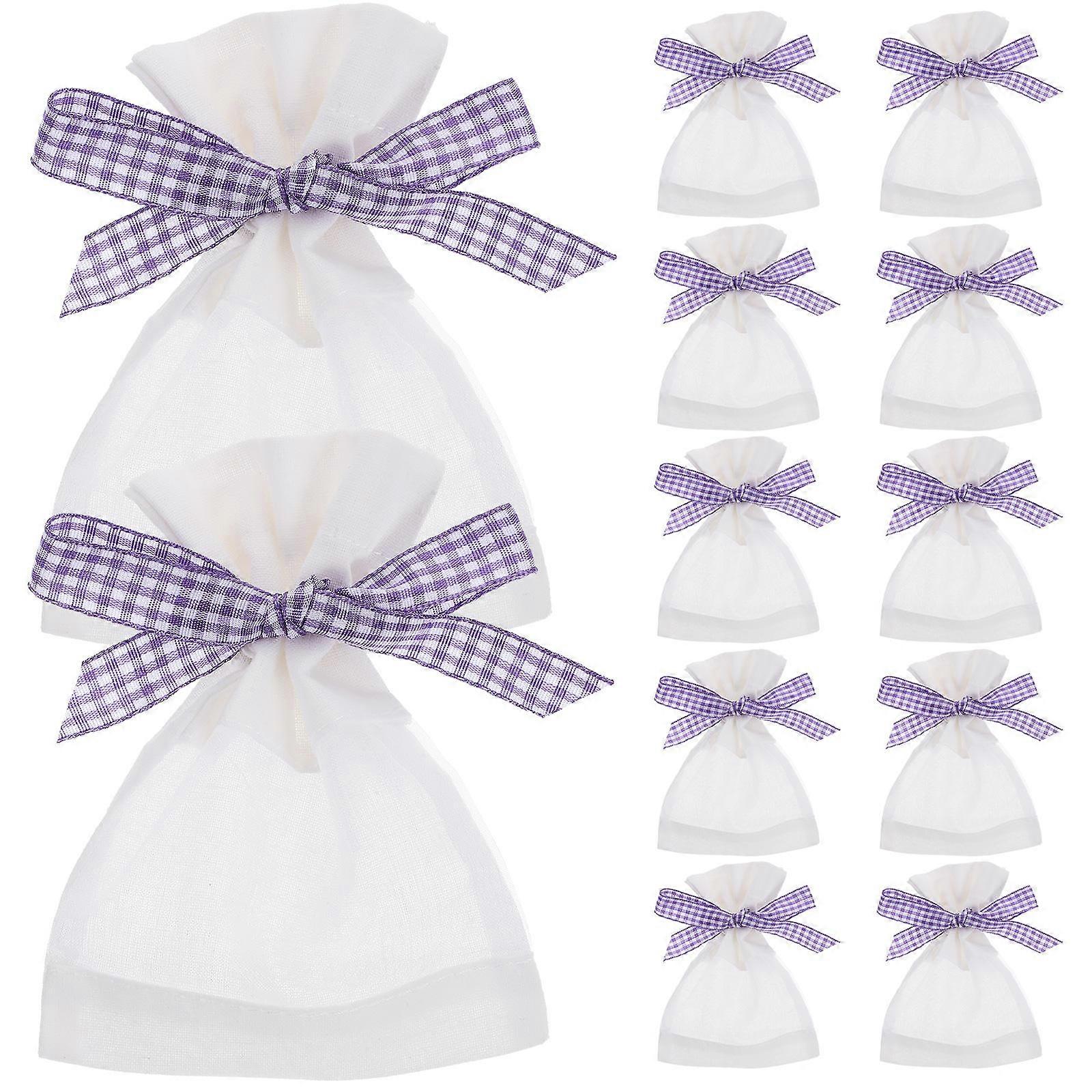 10pcs Lavender Sachet Bags Refillable Fragrance Pouches Clear Design
