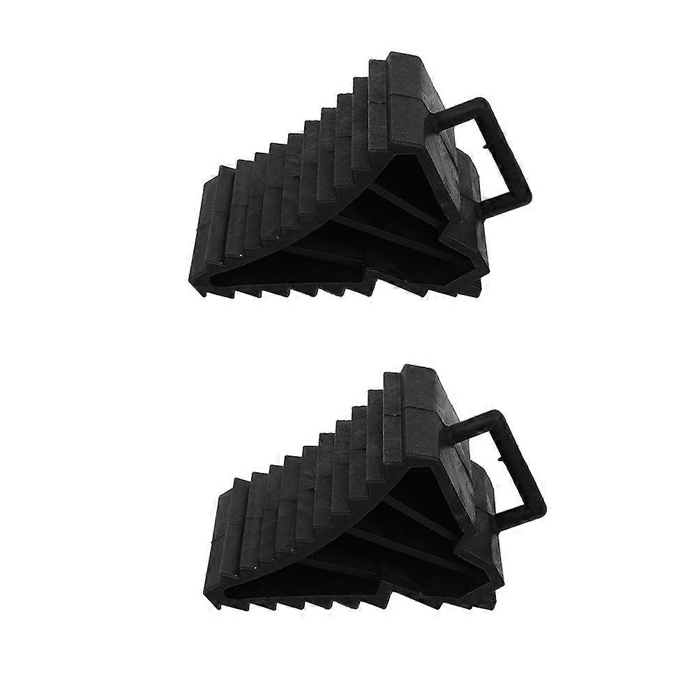 Car Tire Chocks for Securing Wheels Against Slippage 2Pcs Durable Black