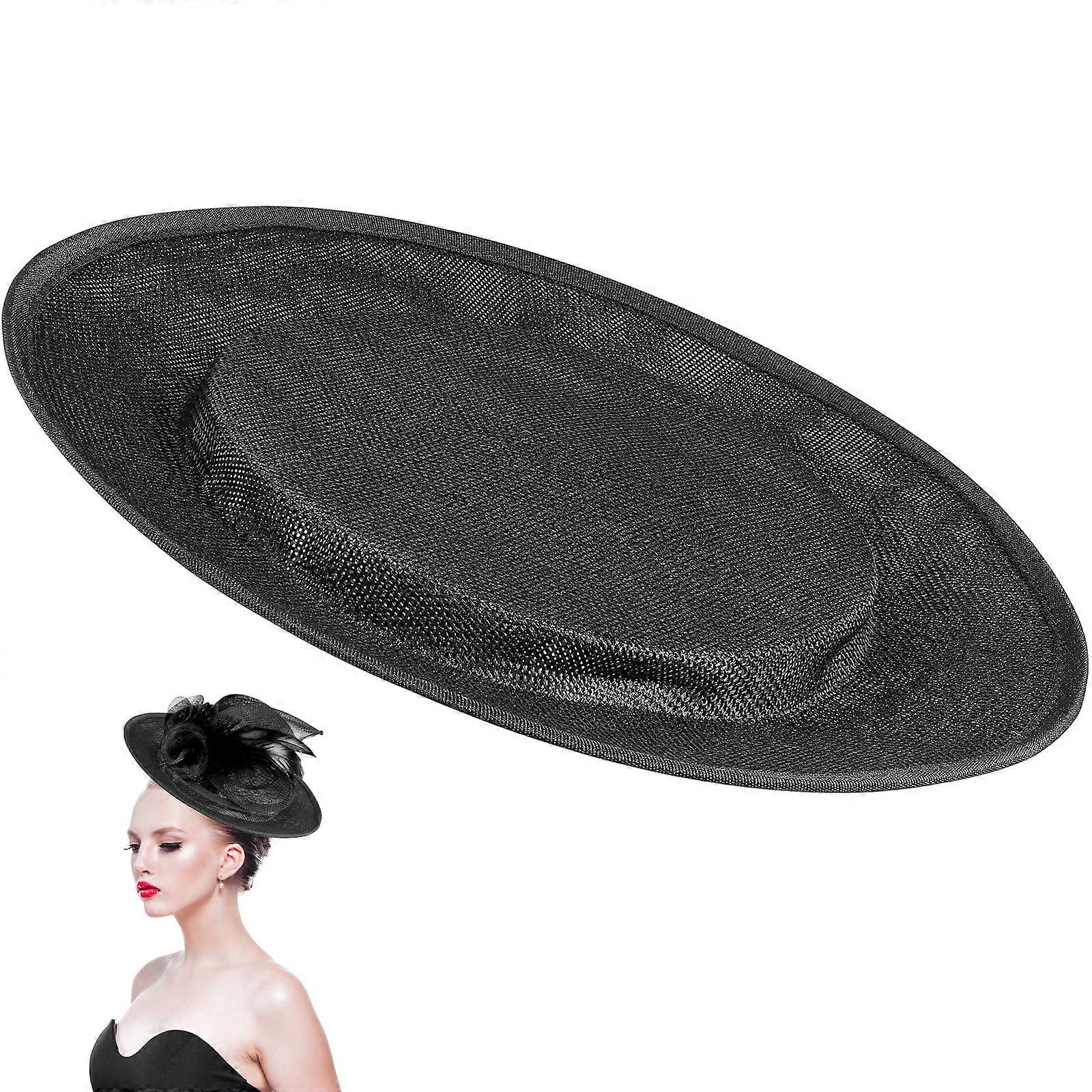 Round Fascinator Base Hat Bottom Black Cambric Material For Millinery Diy Projects 1Pack