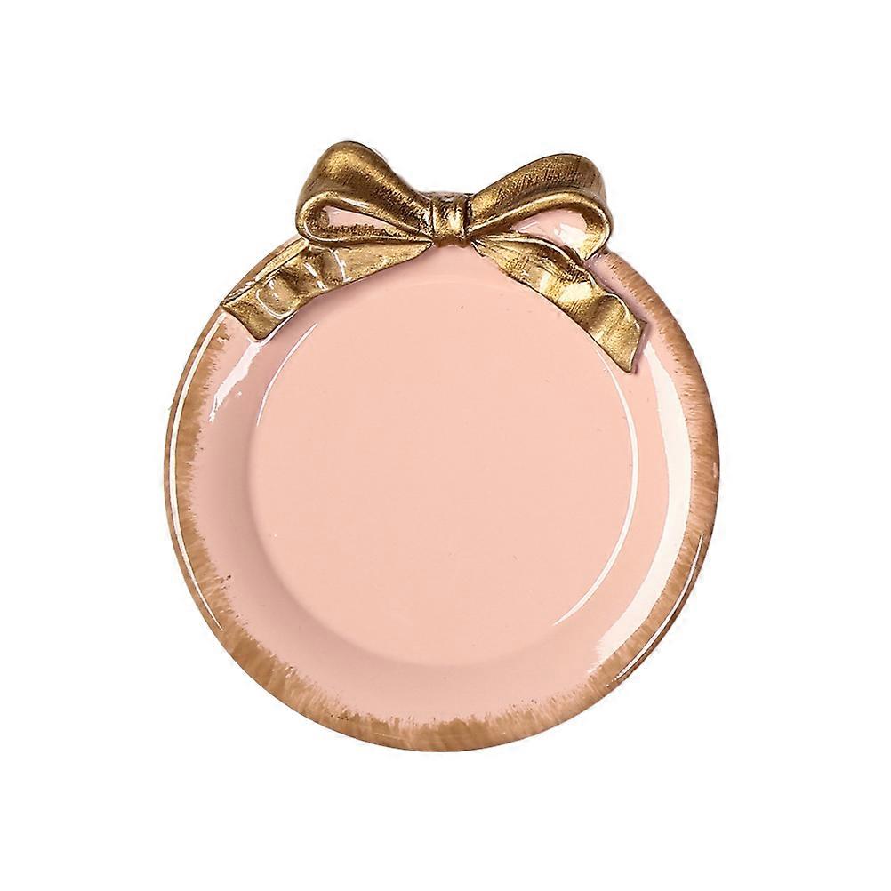 Fruit Plate Delicate Round Platter with Bow-Knot for Serving Snacks