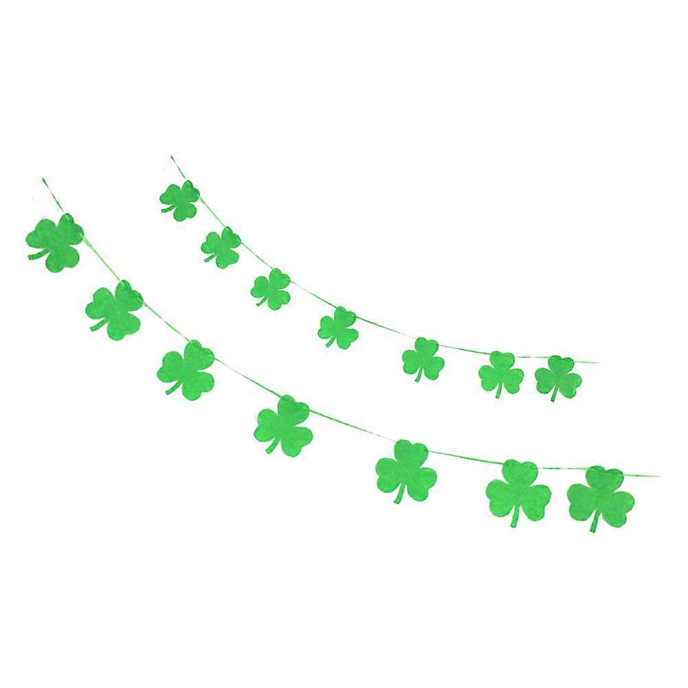 St Patrick Party Pull Flag Nonwoven Fabric Banner for Decoration 2Pcs