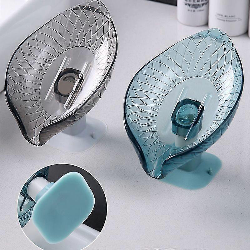Leaf Shape Transparent Soap Dish For Bathroom Shower Suction Cup Soap Holder